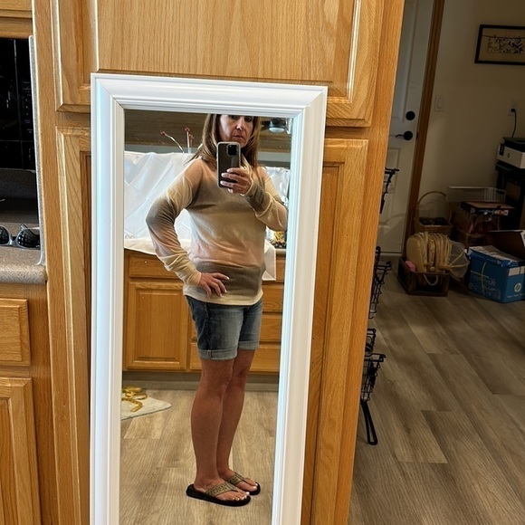 Mystree long sleeve sweater pink cream and tan small - Picture 11 of 12